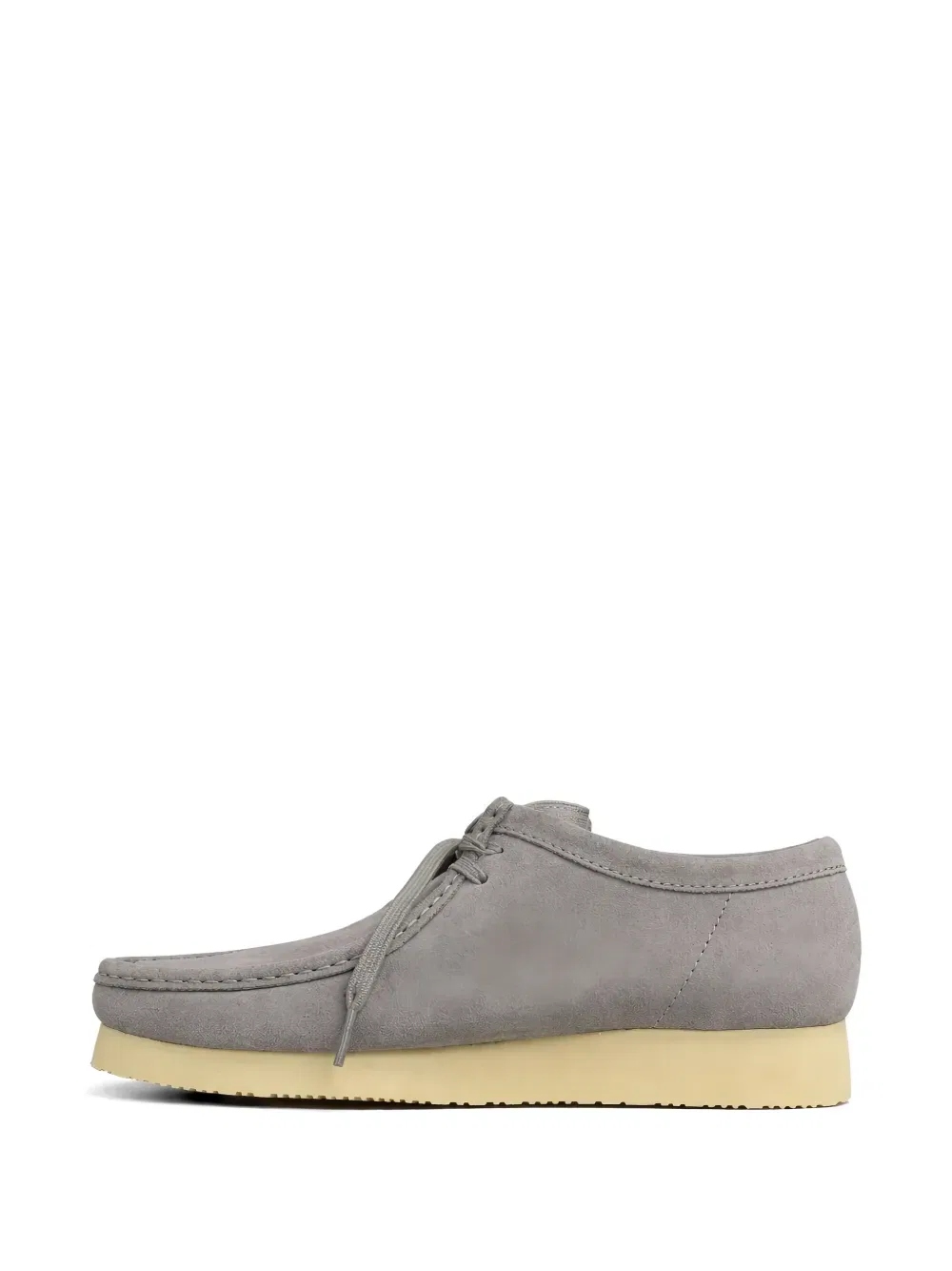 Замшевые ботинки Wallabee на шнуровке Clarks Originals, серый — фото 3