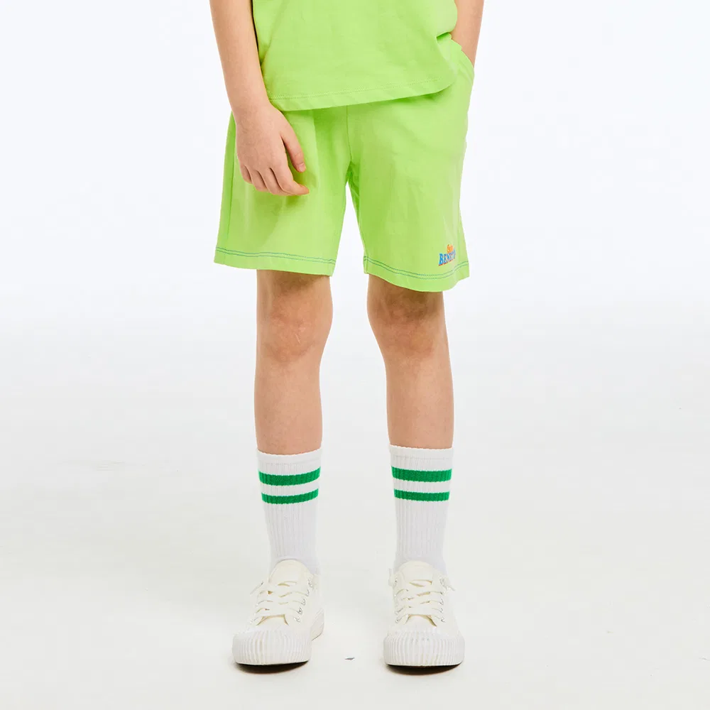 Детские шорты 4/8 с графическим принтом жёлто-зелёные от Benetton Kids