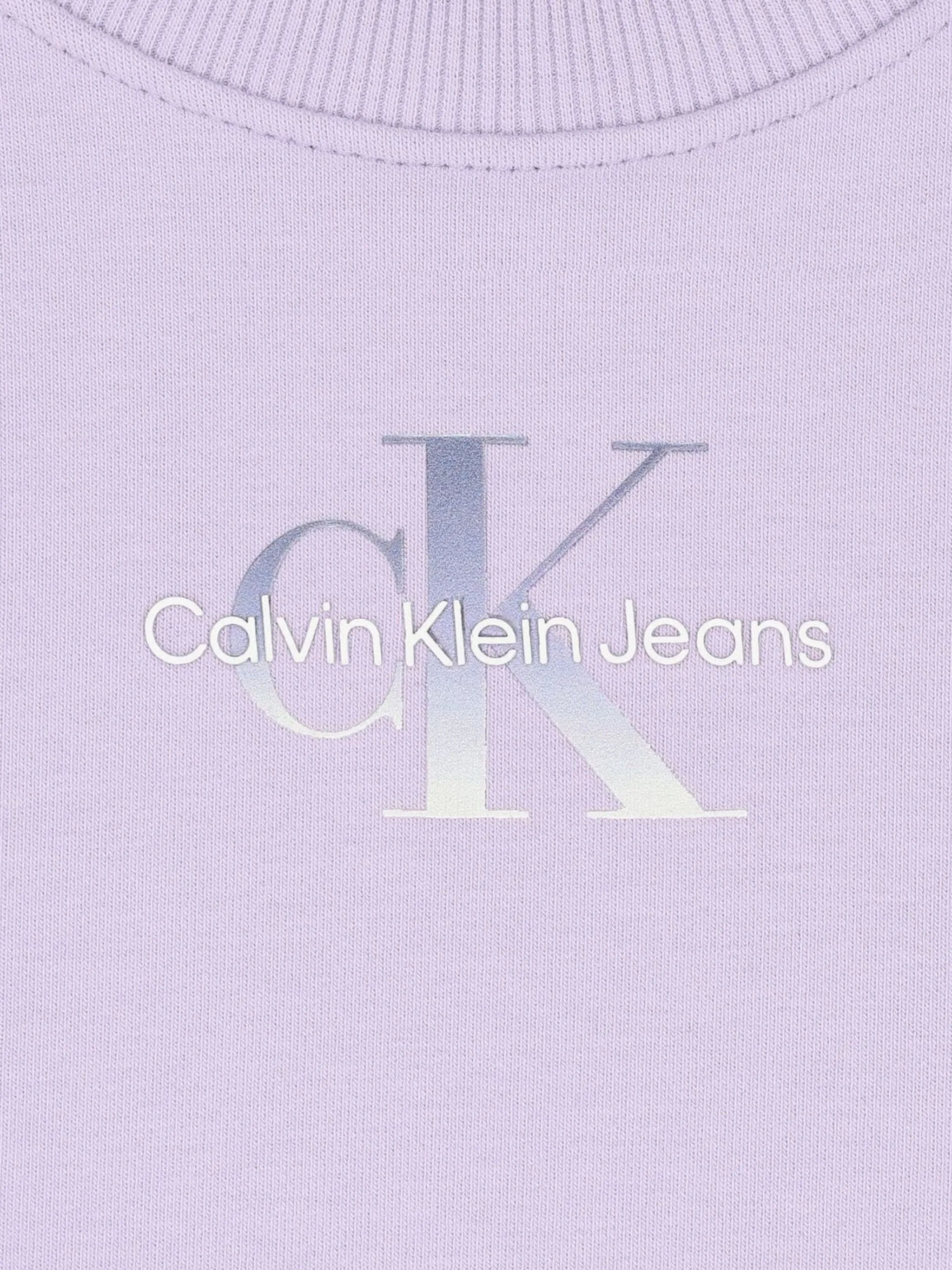 Укороченная толстовка с вышитым логотипом Calvin Klein Kids, фиолетовый — фото 4