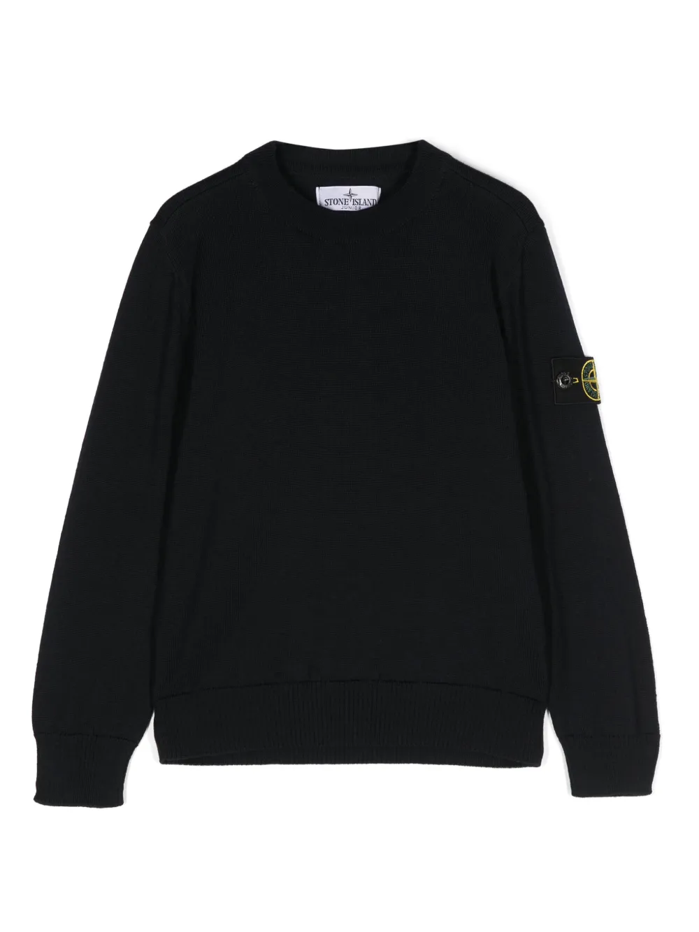 

Шерстяной джемпер с нашивкой Compass Stone Island Junior, синий