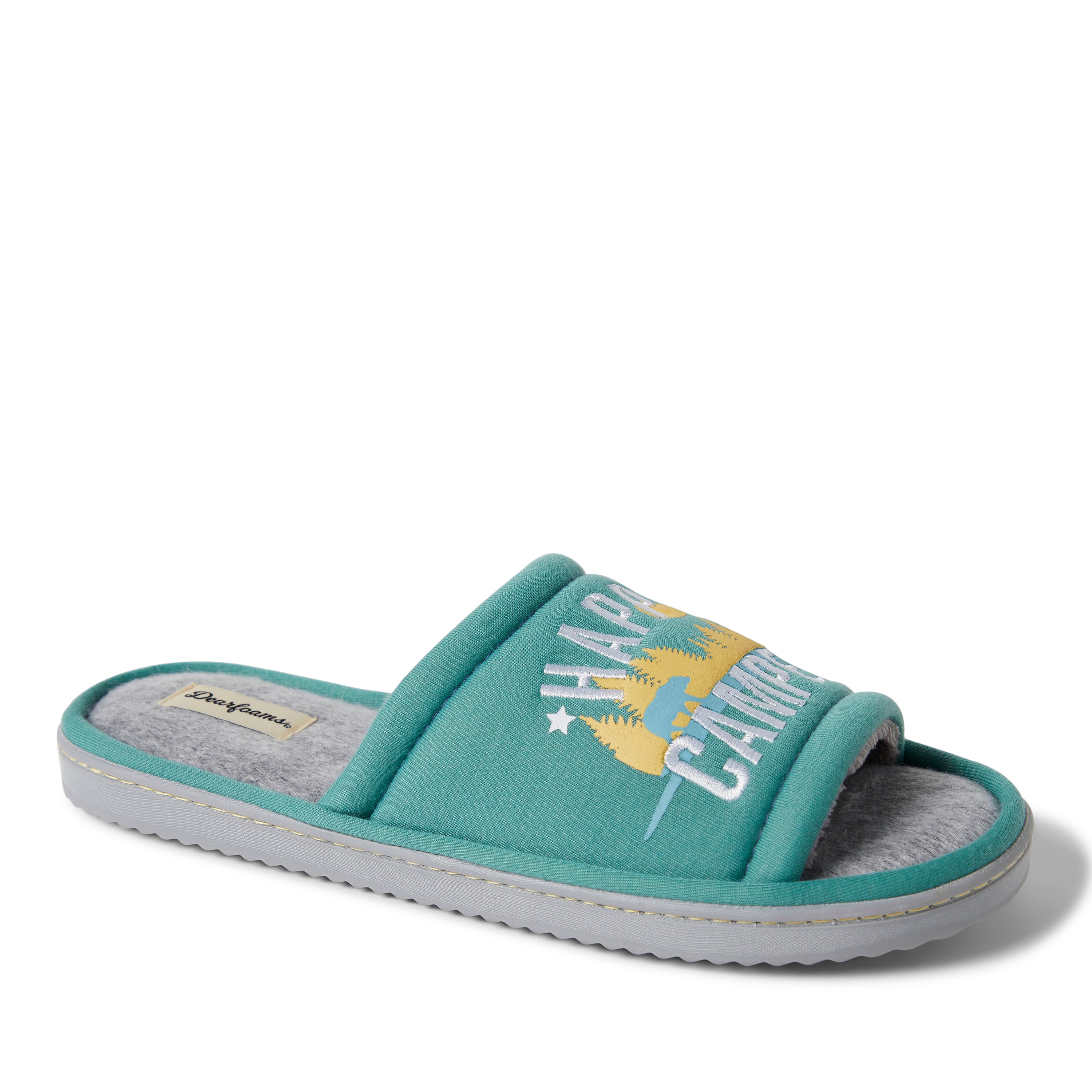 

Dearfoams Mens Мужская толстовка Lennox Camp Slide Slipper, зеленый