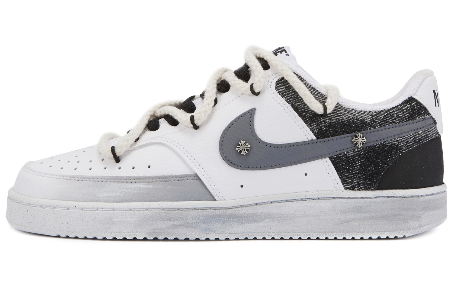 

Кроссовки Nike Court Vision 1 Skateboard Shoes Men Low-Top Black White, Черный, Кроссовки Nike Court Vision 1 Skateboard Shoes Men Low-Top Black White