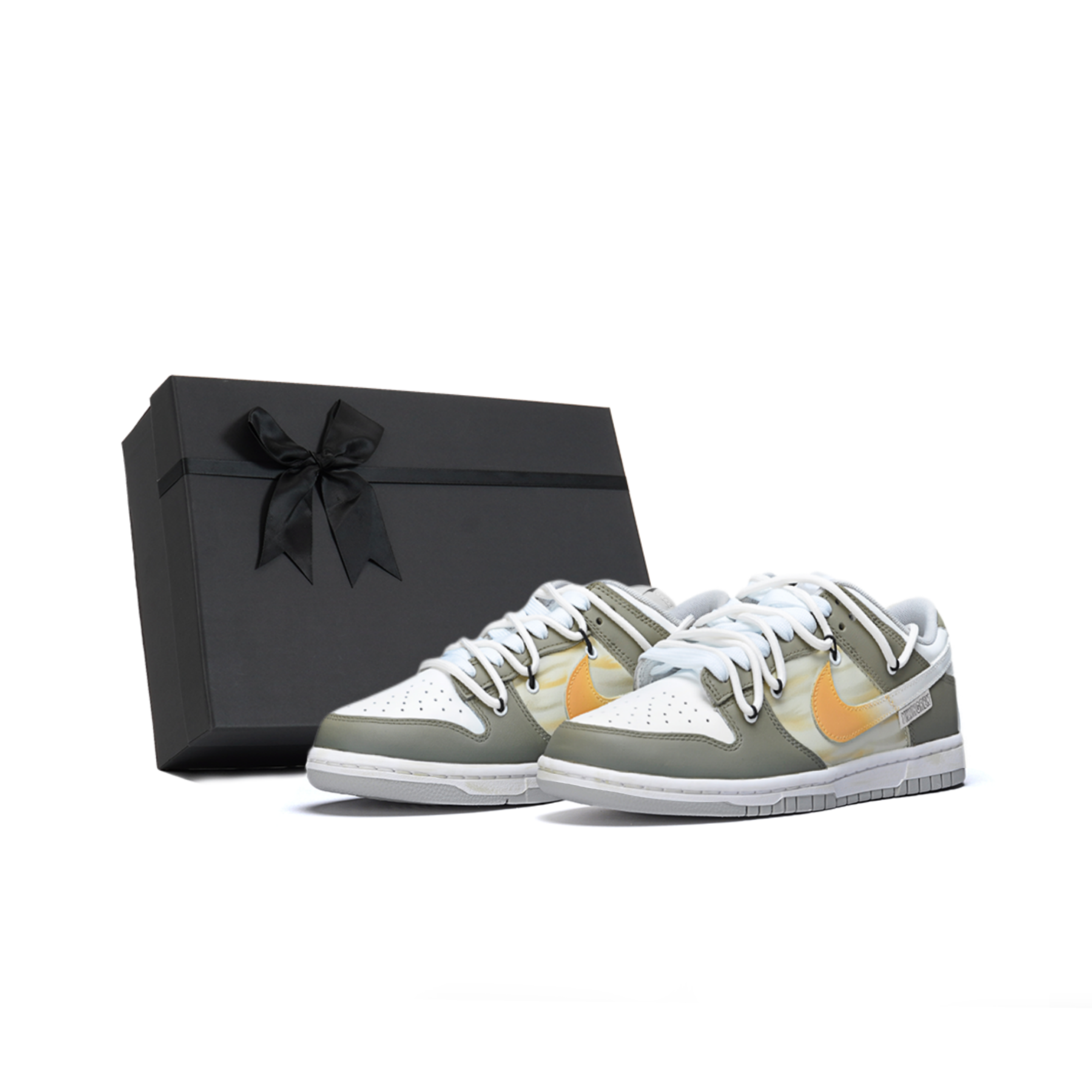 

Nike Кроссовки для скейтбординга Dunk Slip, нескользящие, износостойкие, легкие, серые, белые, оранжевые