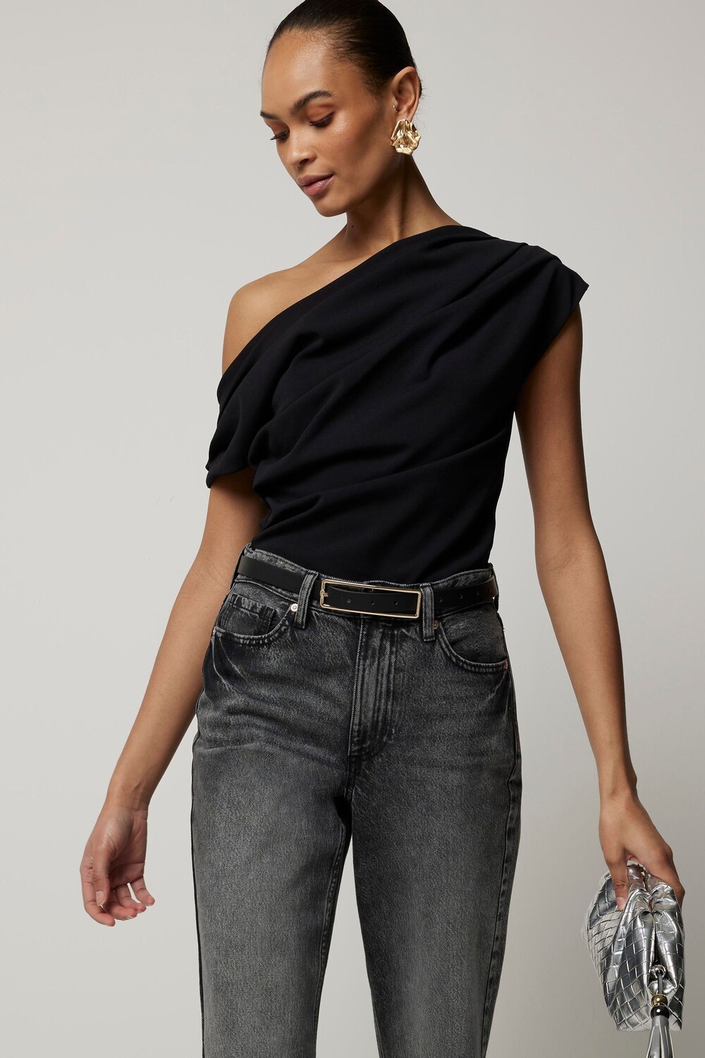 

Верх с драпировкой на плечах River Island, черный