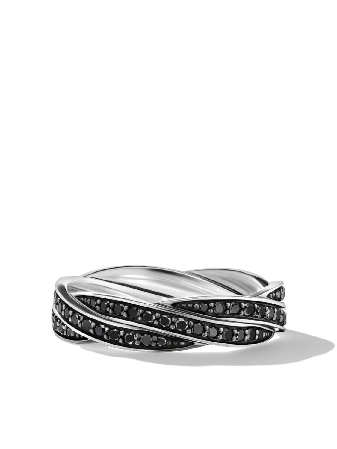 

Серебряное кольцо Cable Twist с бриллиантами David Yurman, серебряный