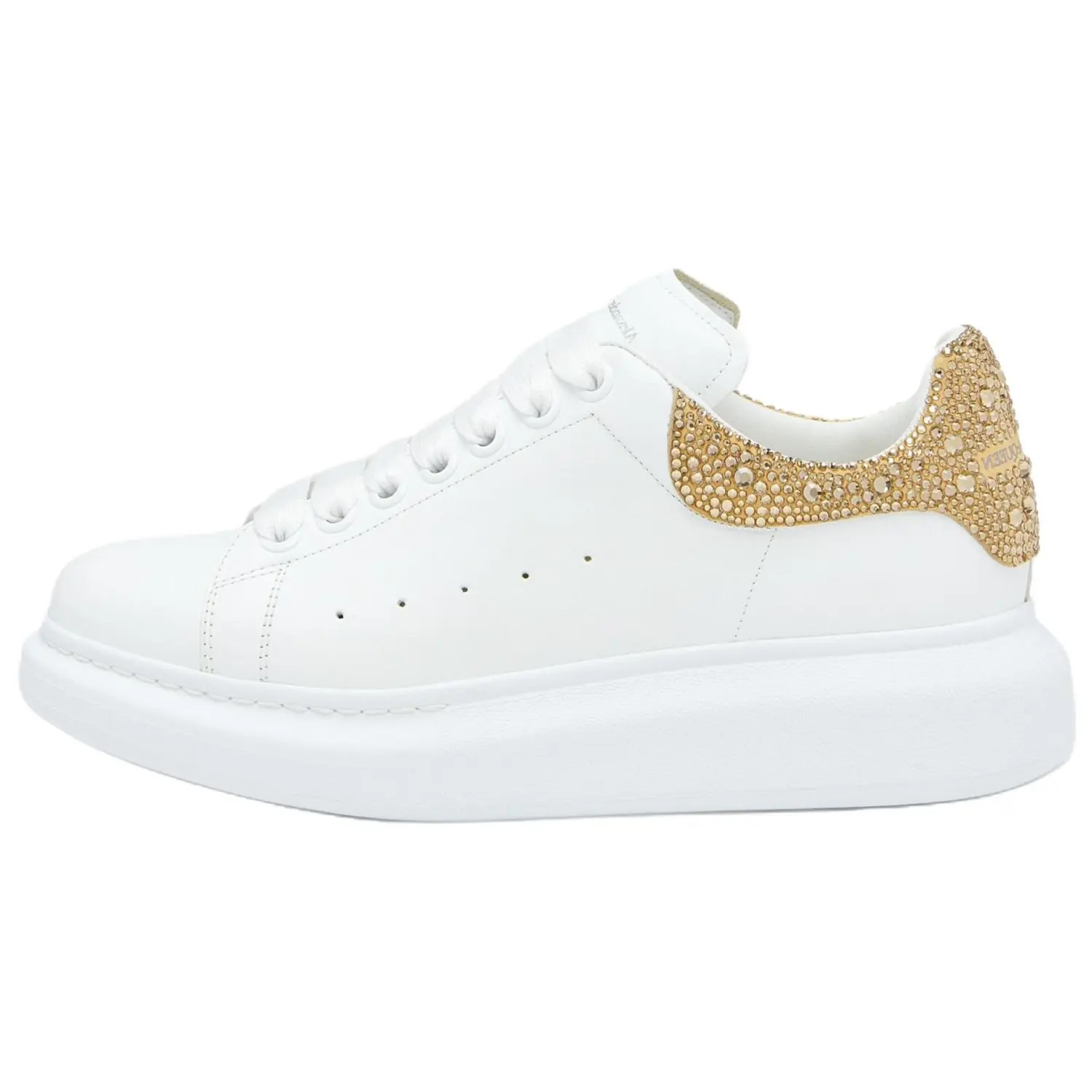 Большие, украшенные, низкие кроссовки для женщин Alexander McQueen, White Gold