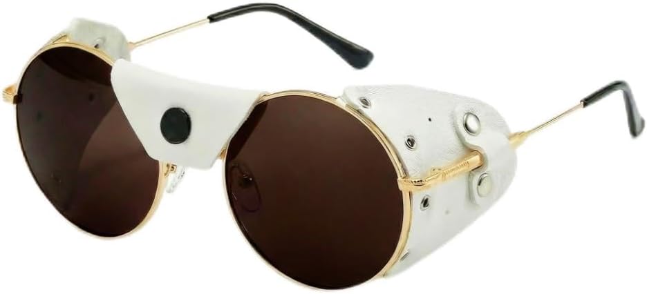 

Солнцезащитные очки OSSAT с боковым щитком, круглые, металлические, классические, для альпинизма, ледника, унисекс, для взрослых, круглые, для горного туризма, Sand Gold