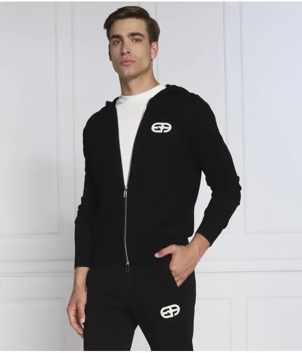 Шерстяная толстовка slim fit Emporio Armani, черный — фото 3