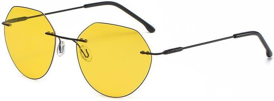 

Солнцезащитные очки без оправы для вождения в темное время суток, модные солнцезащитные очки для мужчин и женщин, фотохромные солнцезащитные очки UV400, SUN1134 Generic, Black Yellow