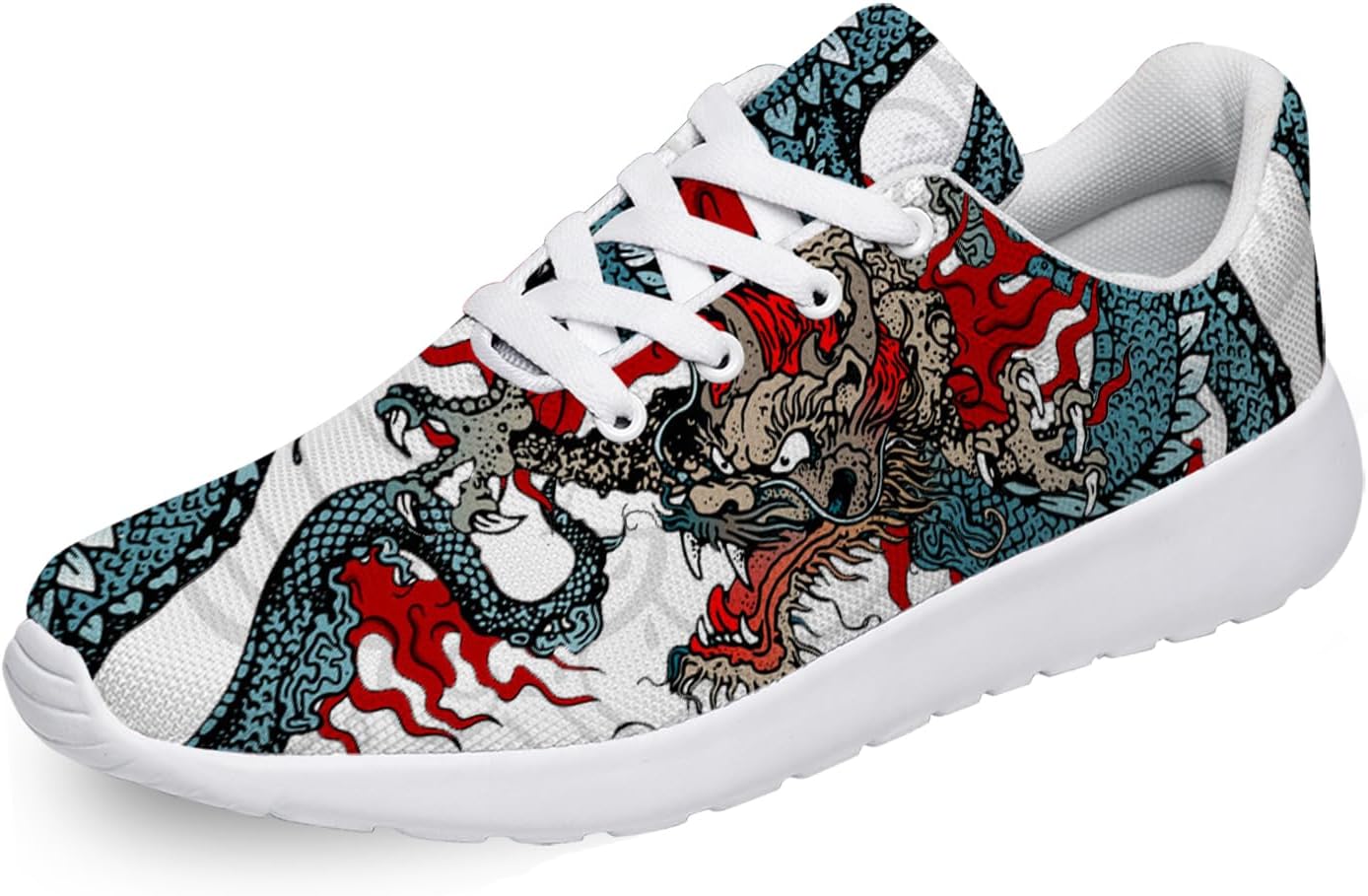 

Кроссовки Dragon для женщин и мужчин, беговые спортивные теннисные кроссовки, удобные прогулочные кроссовки, подарок для нее и для него Lodaden, Chinese Japanese Dragon Print