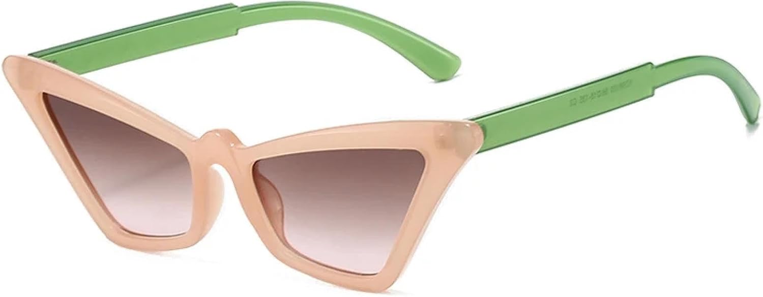 

Солнцезащитные очки «кошачий глаз» в треугольной оправе, маленькие, для женщин и мужчин, модные, для активного отдыха, вождения и путешествий, с защитой от УФ-излучения UV400 TKKTLLT, Green Gray Pink