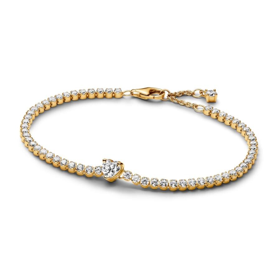 

Браслет Pandora Sparkling Heart Tennis Bracelet, покрытие - золото