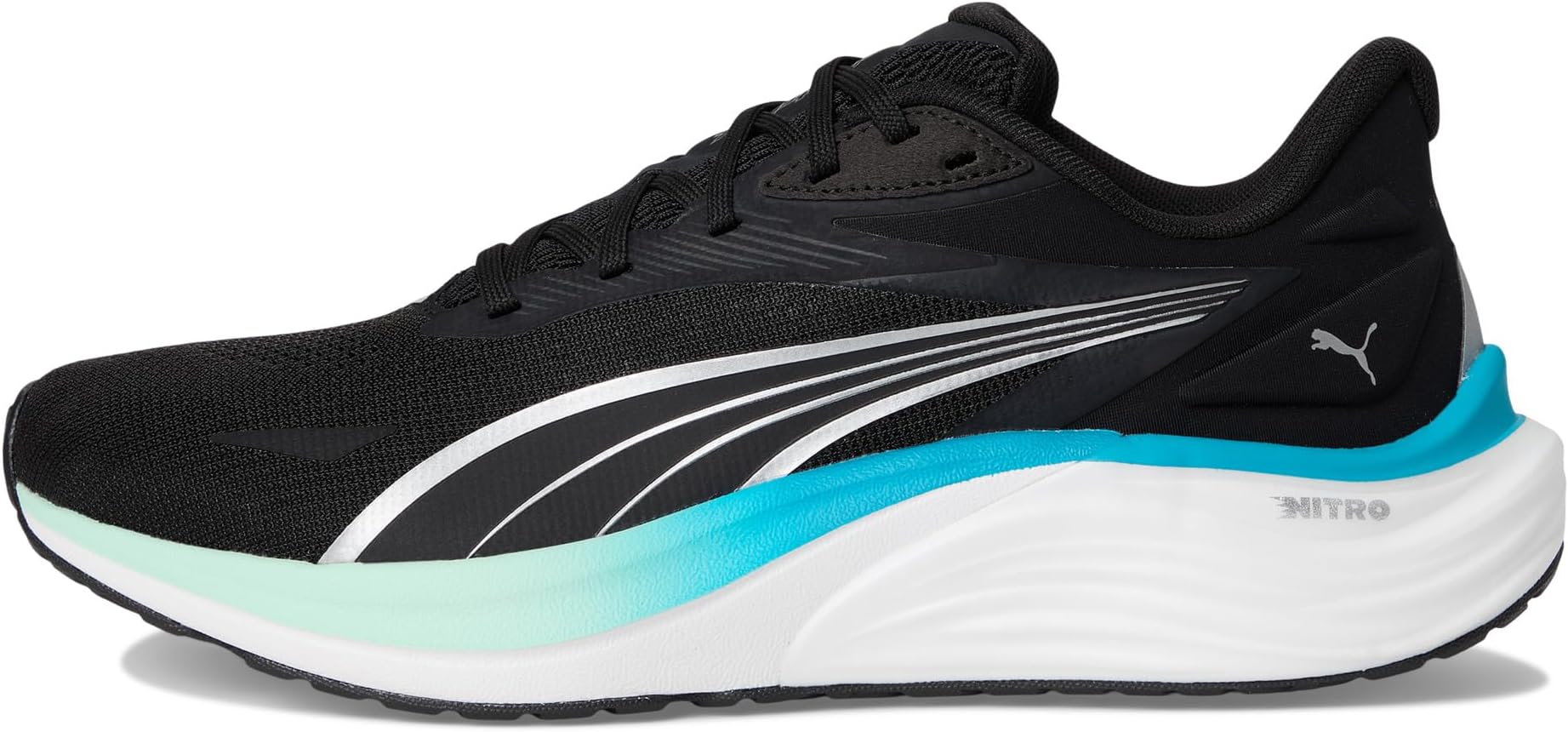 Кроссовки PUMA Men's Electrify Nitro 4 Running Shoes, Black/Mint Melt/Speed Blue — фото 4