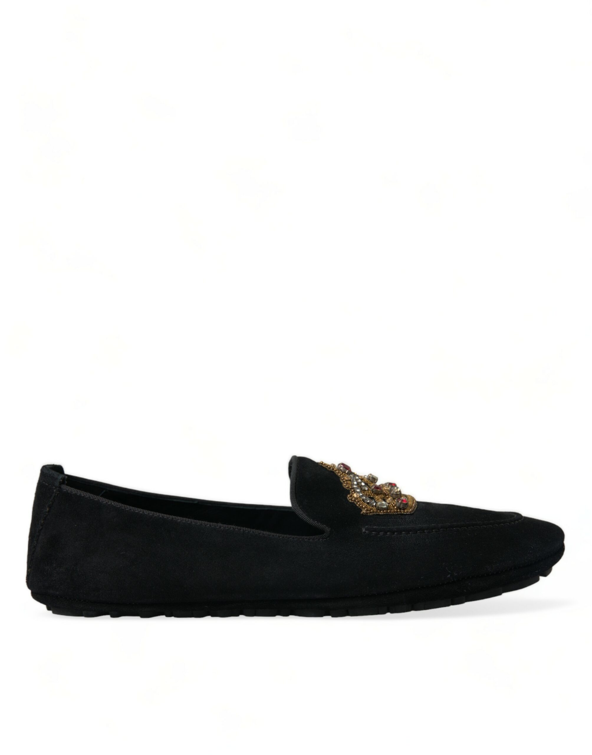 

Черные мокасины из телячьей кожи с кристаллами Dolce & Gabbana