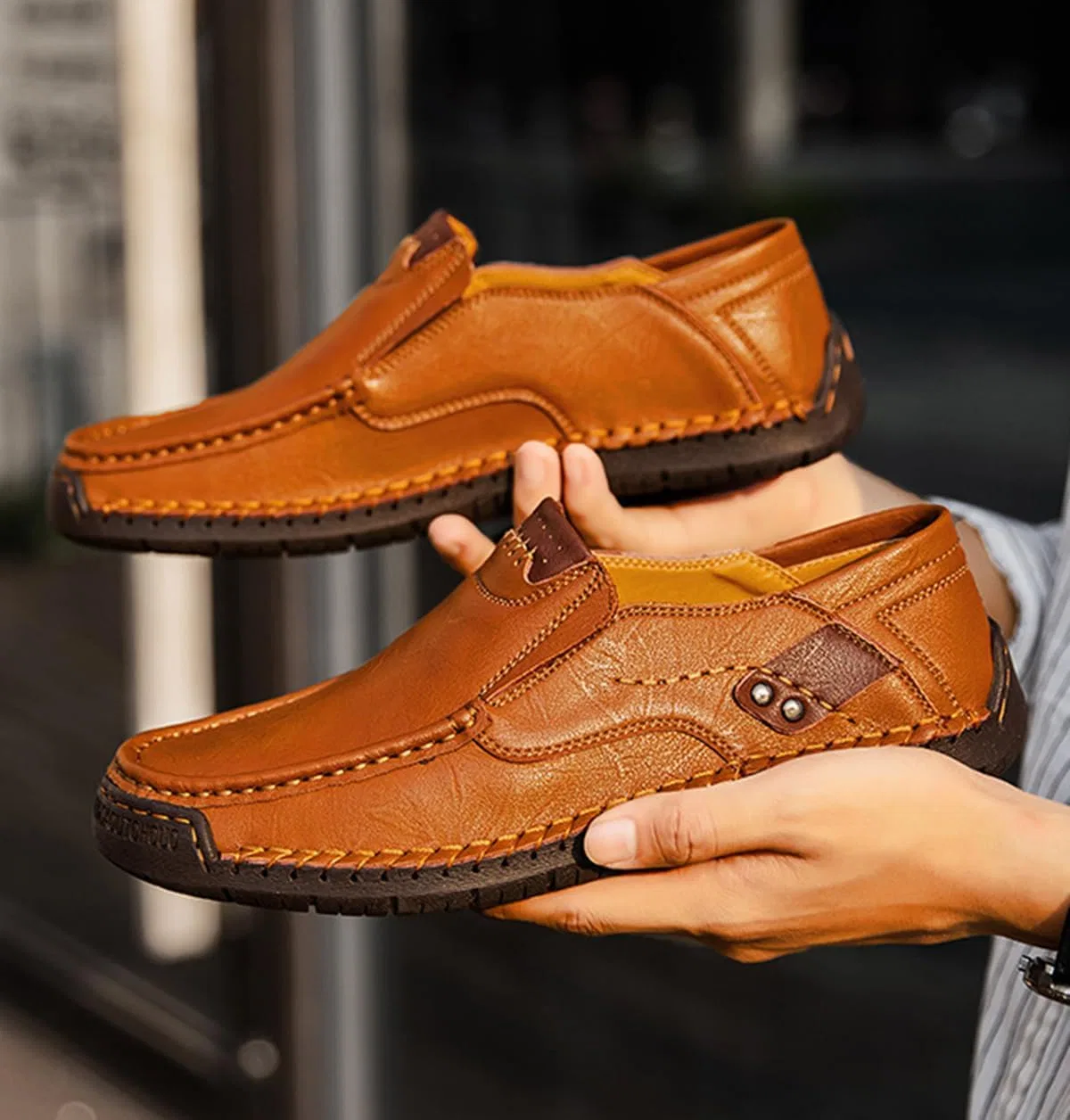 Мокасины TangDao Mens Loafers, светло-коричневый — фото 3