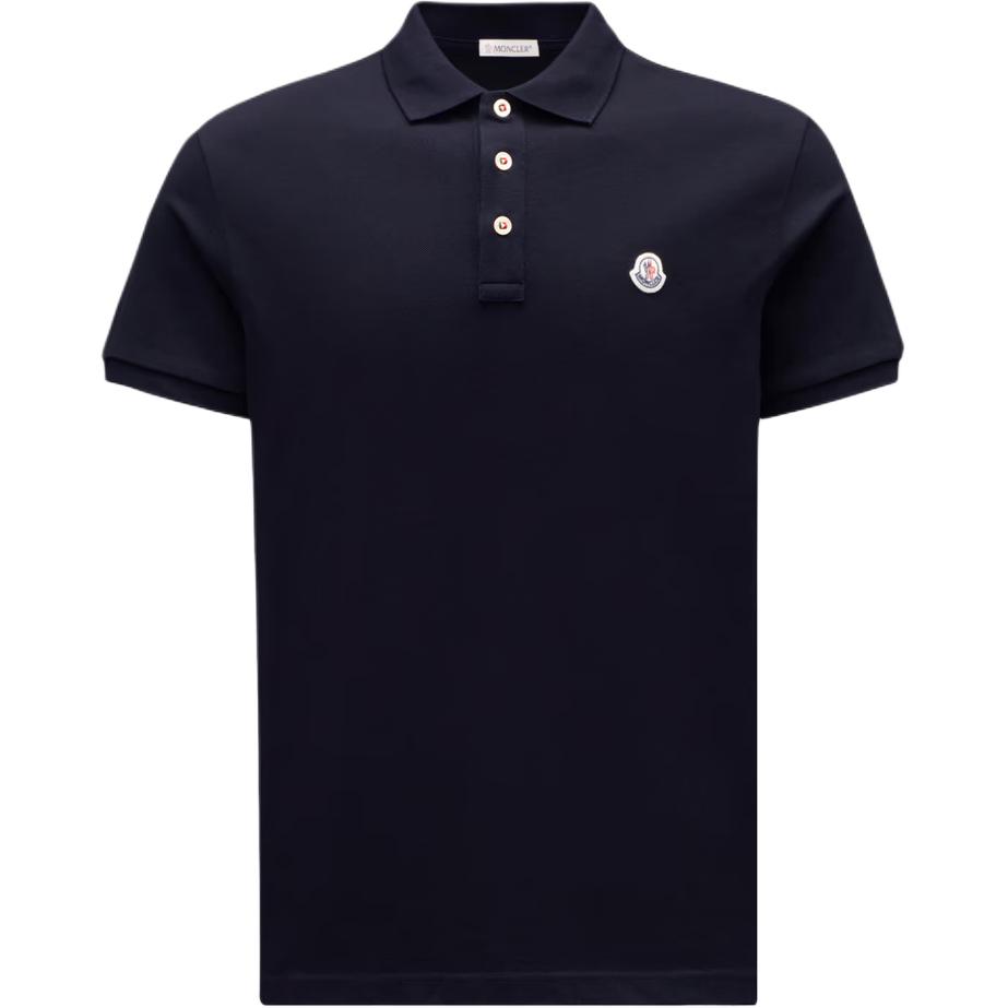 

Поло с коротким рукавом и нашивкой с логотипом Moncler, темно-синий