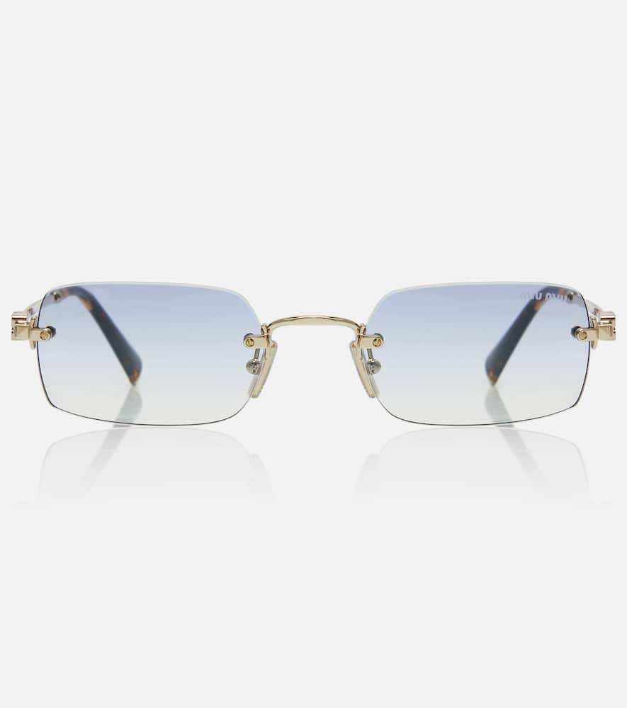 

Прямоугольные солнцезащитные очки с логотипом Miu Miu