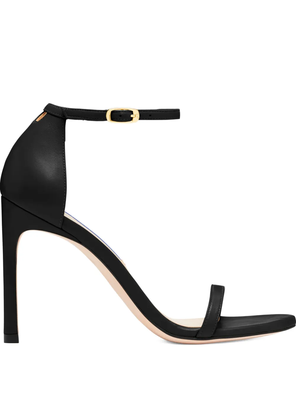 Кожаные босоножки на каблуке 105 мм Stuart Weitzman, черный