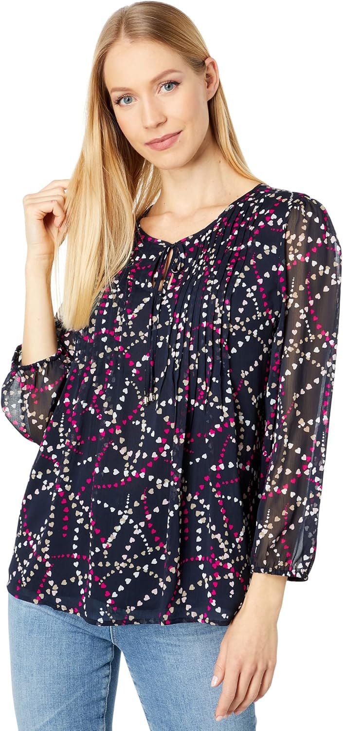 

Женская блузка в крестьянском стиле с цветочным принтом от Tommy Hilfiger, Sky Captain Circles