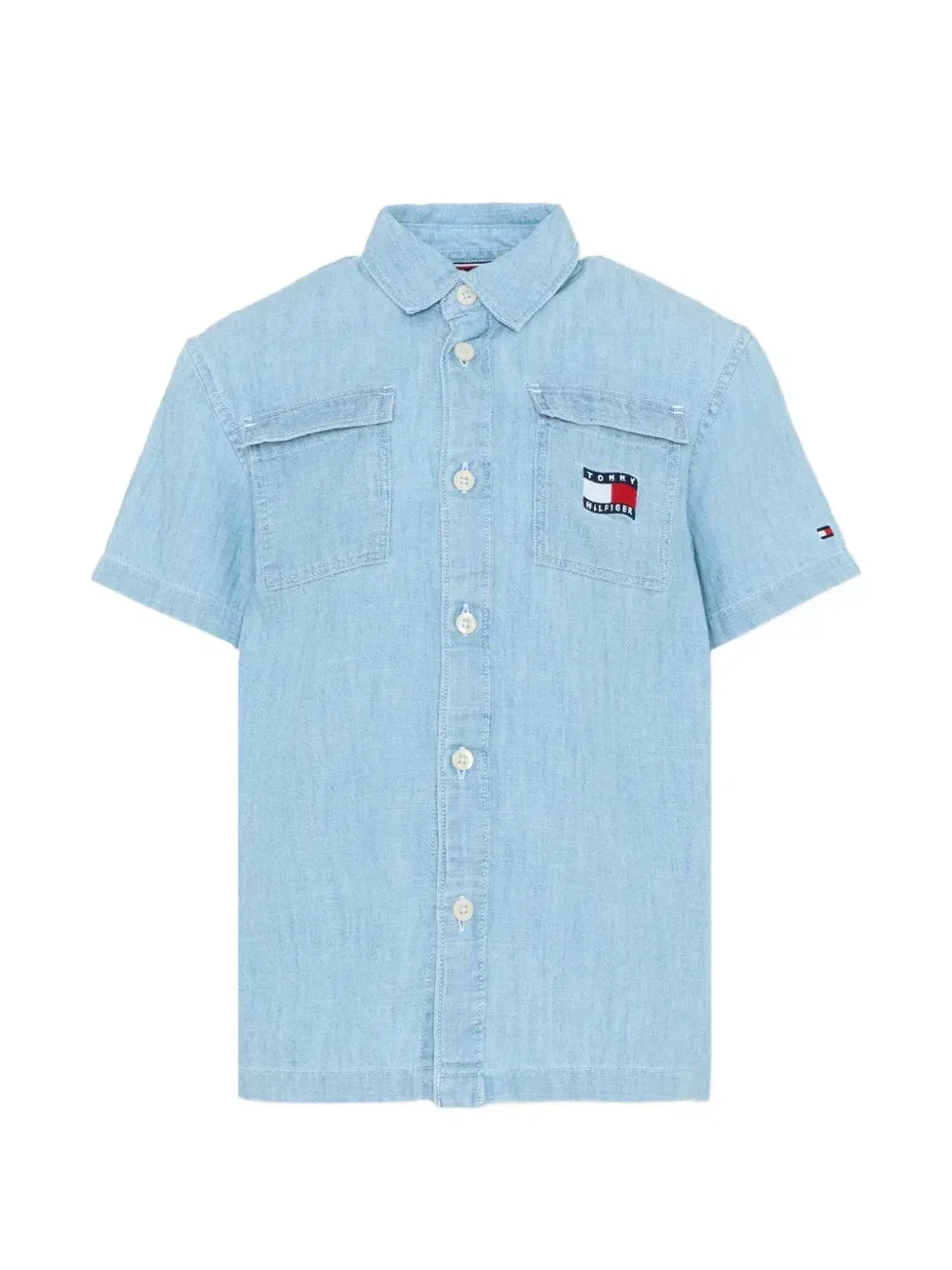 Рубашка с короткими рукавами и нагрудными карманами Tommy Hilfiger Junior, синий