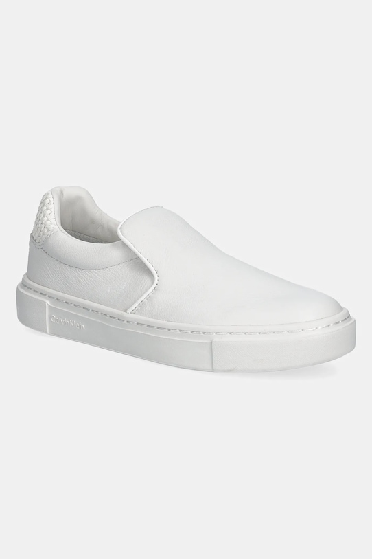 Кожаные кеды Cupsole Slip On с плетеным узором Calvin Klein, белый