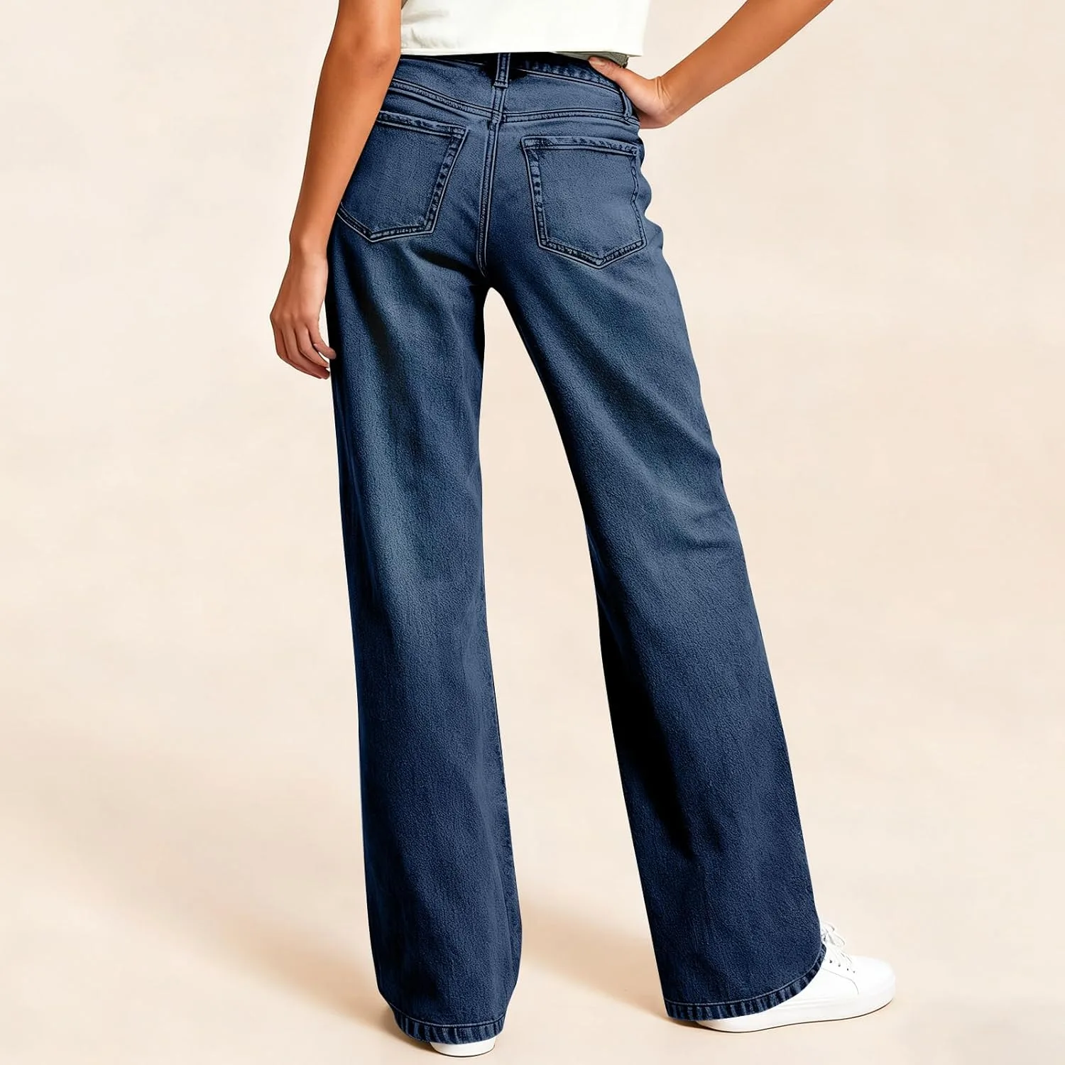 Джинсы High Waisted для женщин, прямые, свободные — фото 4