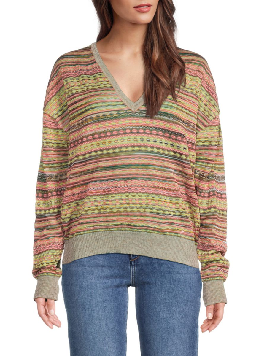 

Вязаный свитер со спущенными плечами M Missoni, цвет Green Multi
