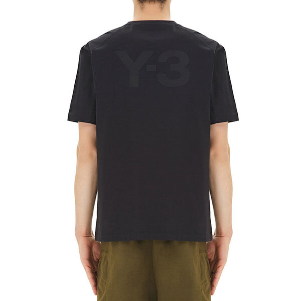 Футболка men's y-3 back printing round neck casual short sleeve black Adidas, черный — фото 4