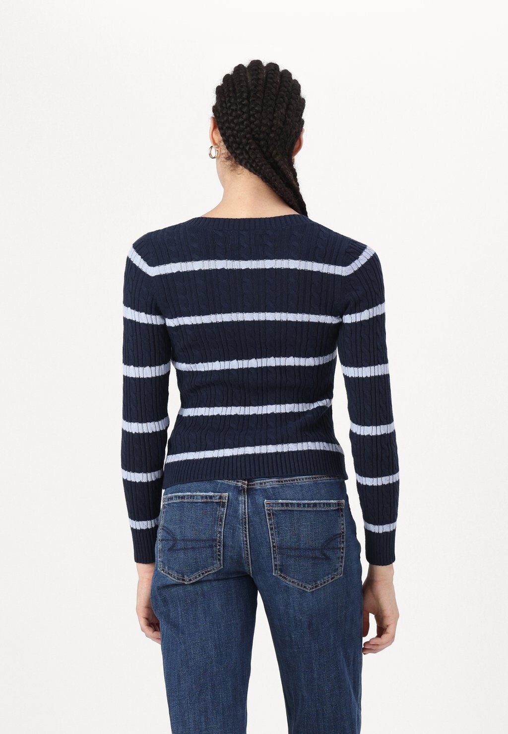 

Джемпер ICON CABLE V NECK Hollister Co., темно-синий