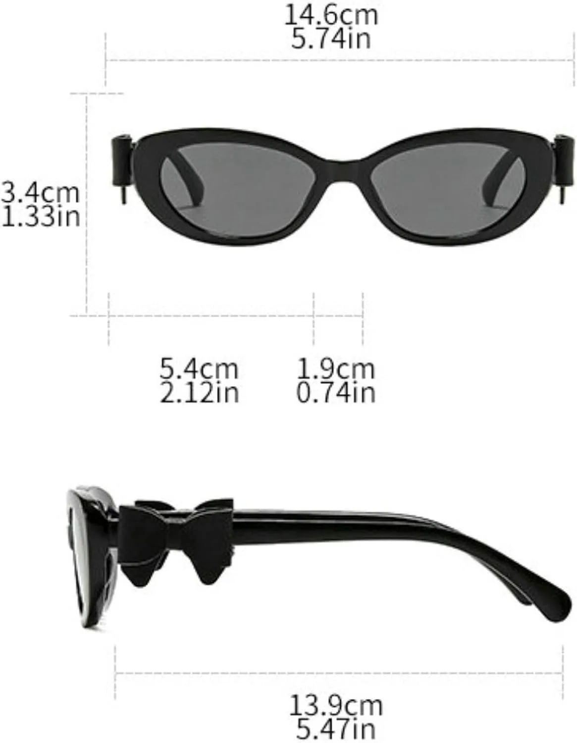 

Солнцезащитные очки COTIA Y2K «Кошачий глаз» для женщин и мужчин, модные, с оригинальным дизайном, в форме «кошачьего глаза», с асимметричным бантом, Black Clear