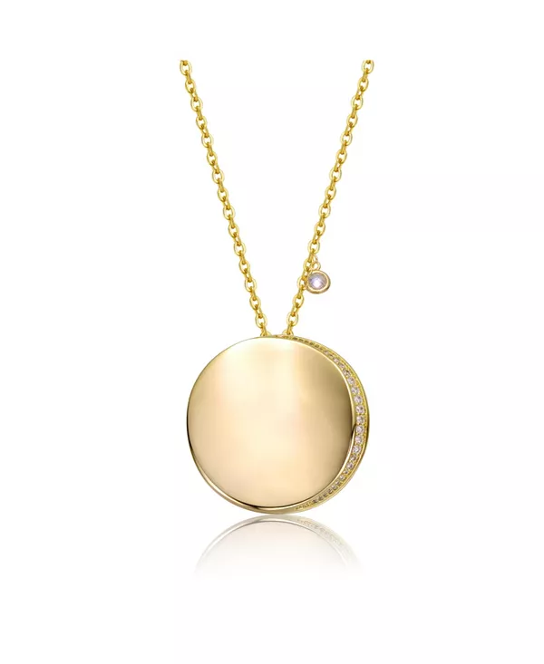 

Ожерелье с круглой подвеской из кубического циркония, покрытого 14-каратным золотом Rachel Glauber, gold