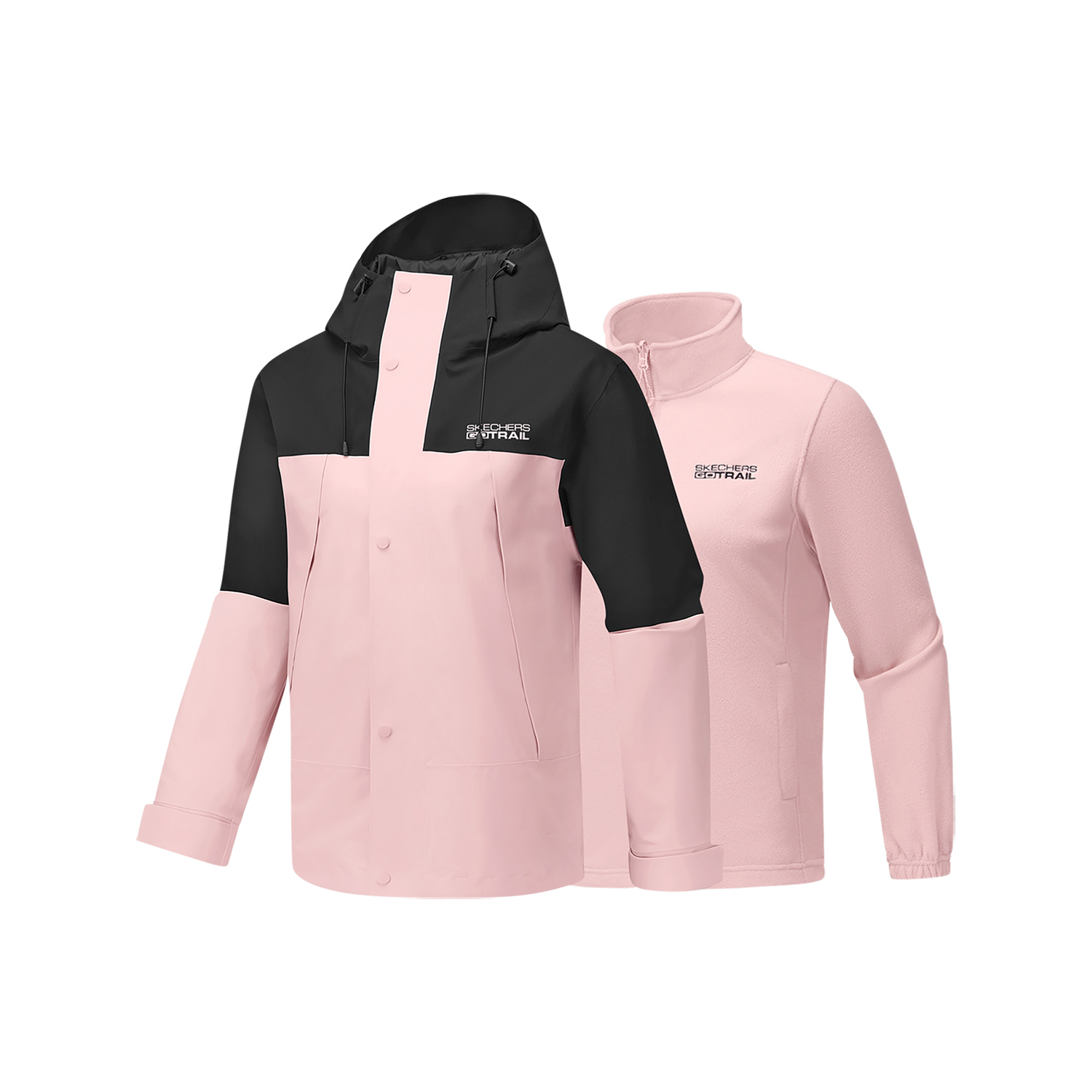 

Skechers Женская ветровка термо дышащая водонепроницаемая влагоотталкивающая ветрозащитная, Soft Peach Pink/02EN