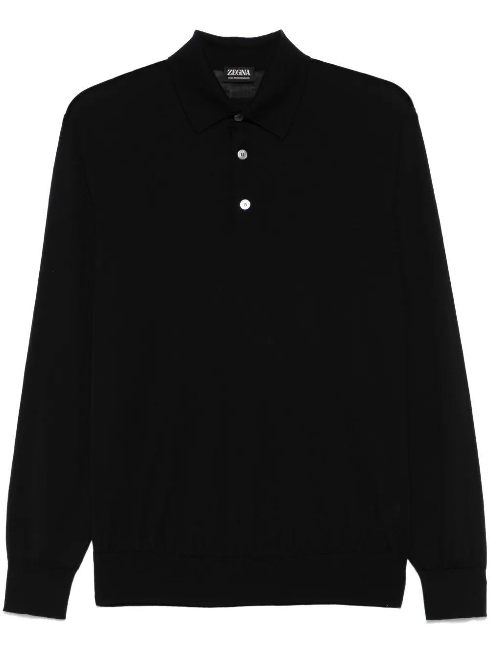 

Шерстяная рубашка поло Zegna, черный