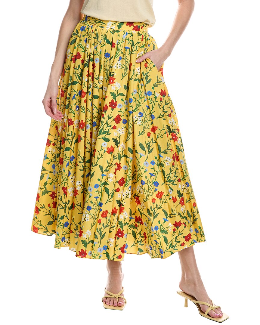 

Юбка макси в складку Rebecca Taylor Botanica Fleur, желтый