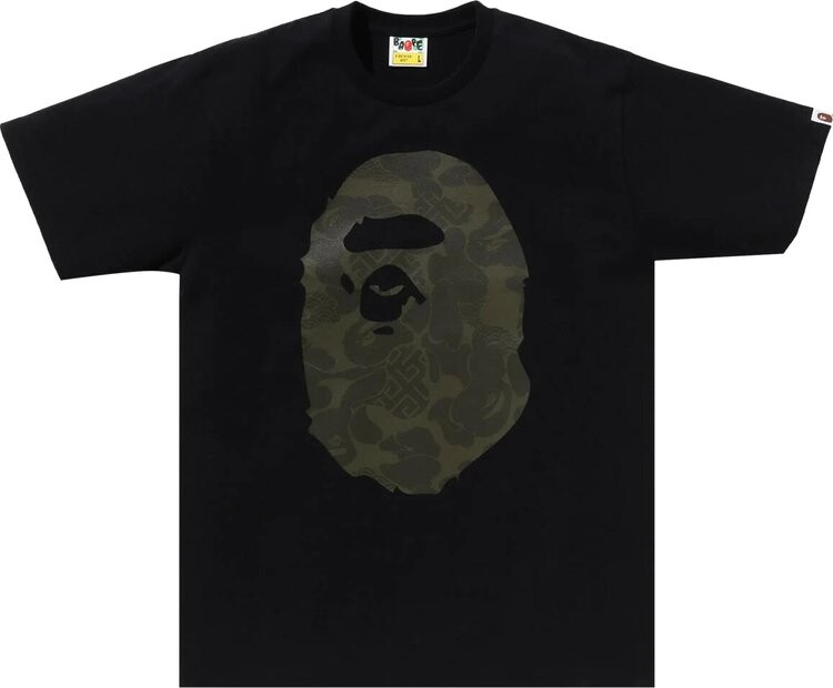 

Футболка BAPE Asia Camo Big Ape Head 'Black', черный