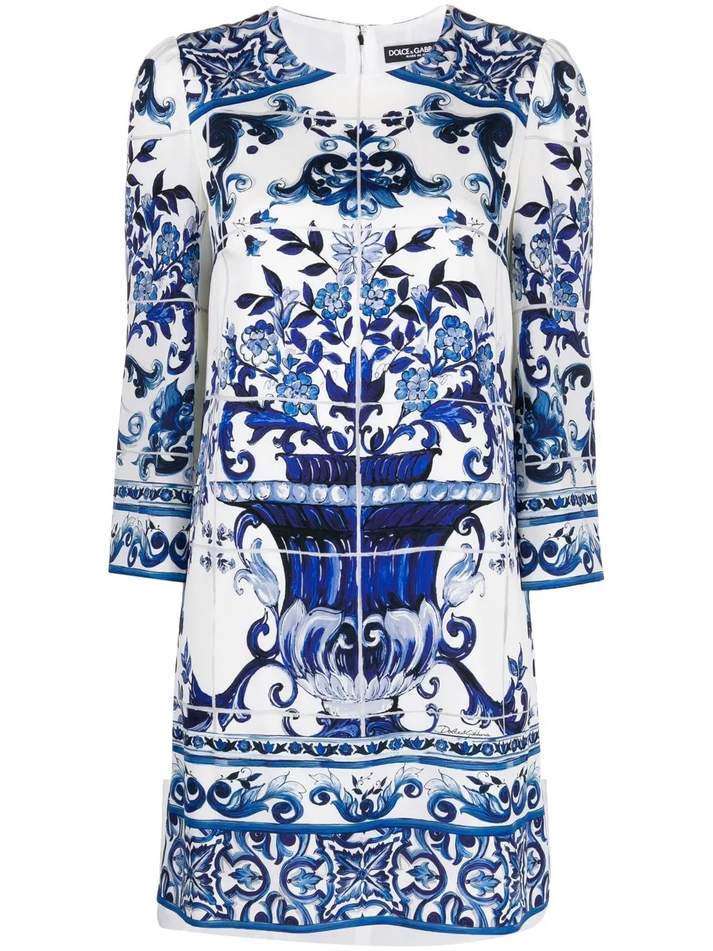 

Платье с принтом Majolica DOLCE & GABBANA, синий