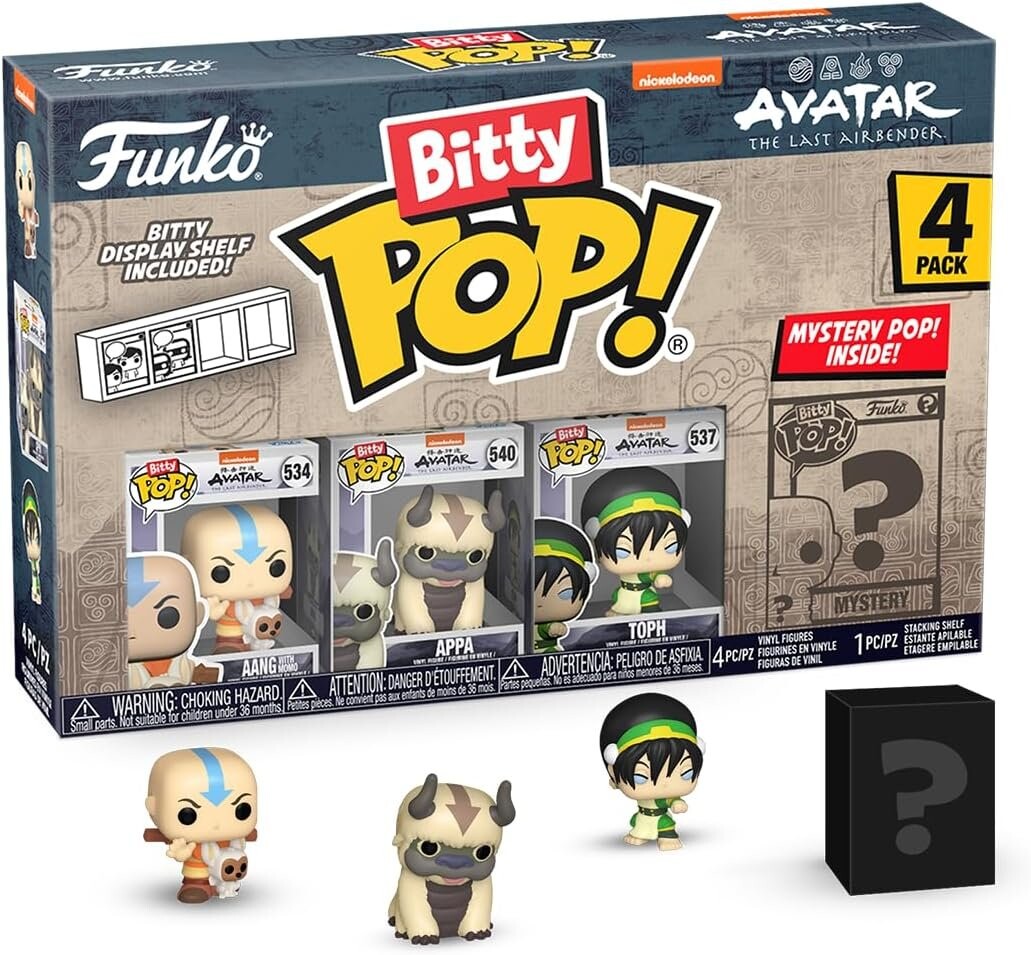 

Funko POP! аватар последний маг воздуха, битти, упаковка из 4 штук, 2,5 см, аанг аппа тоф
