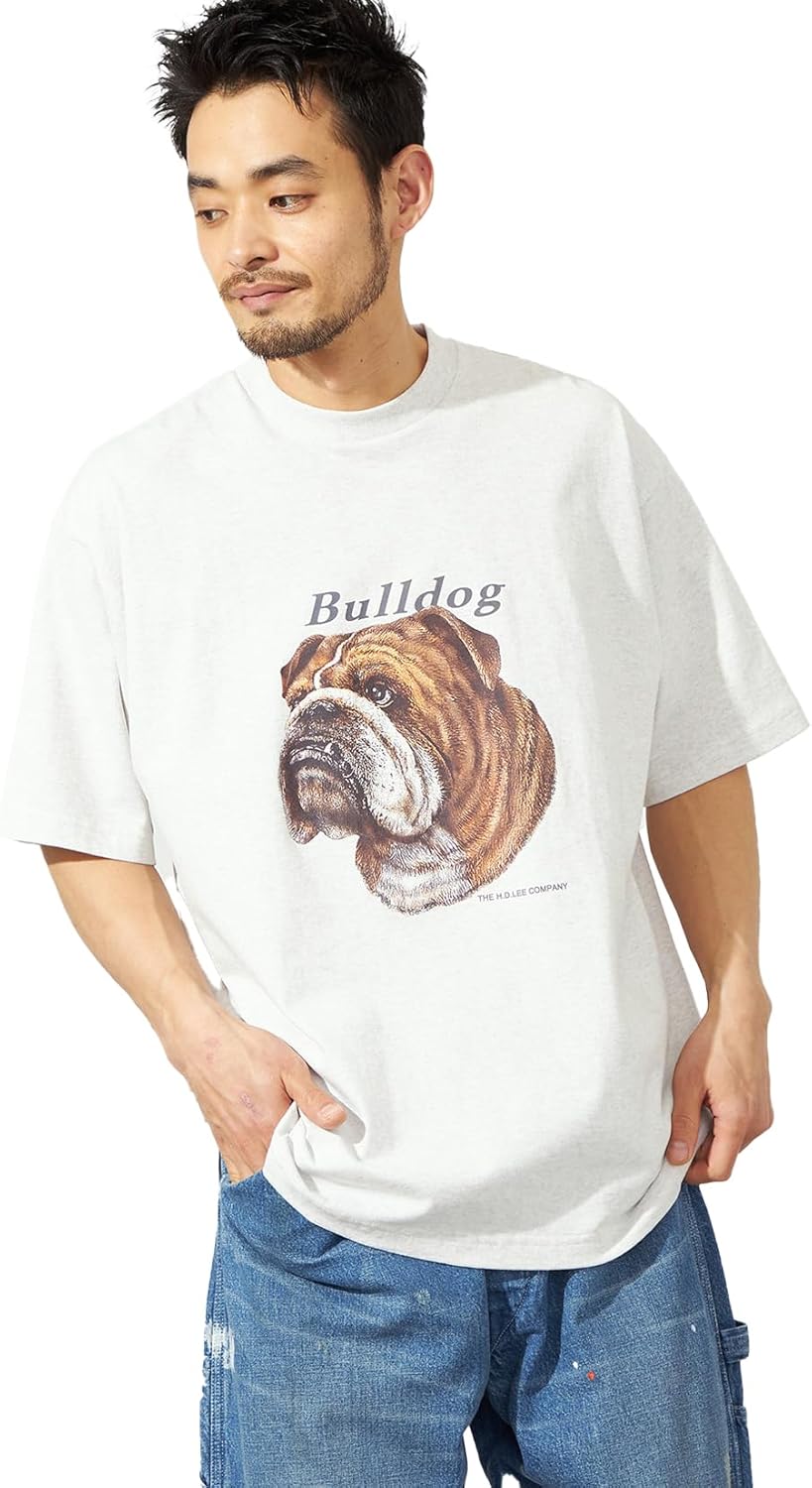 

Мужская футболка Lee с принтом бульдога, серый