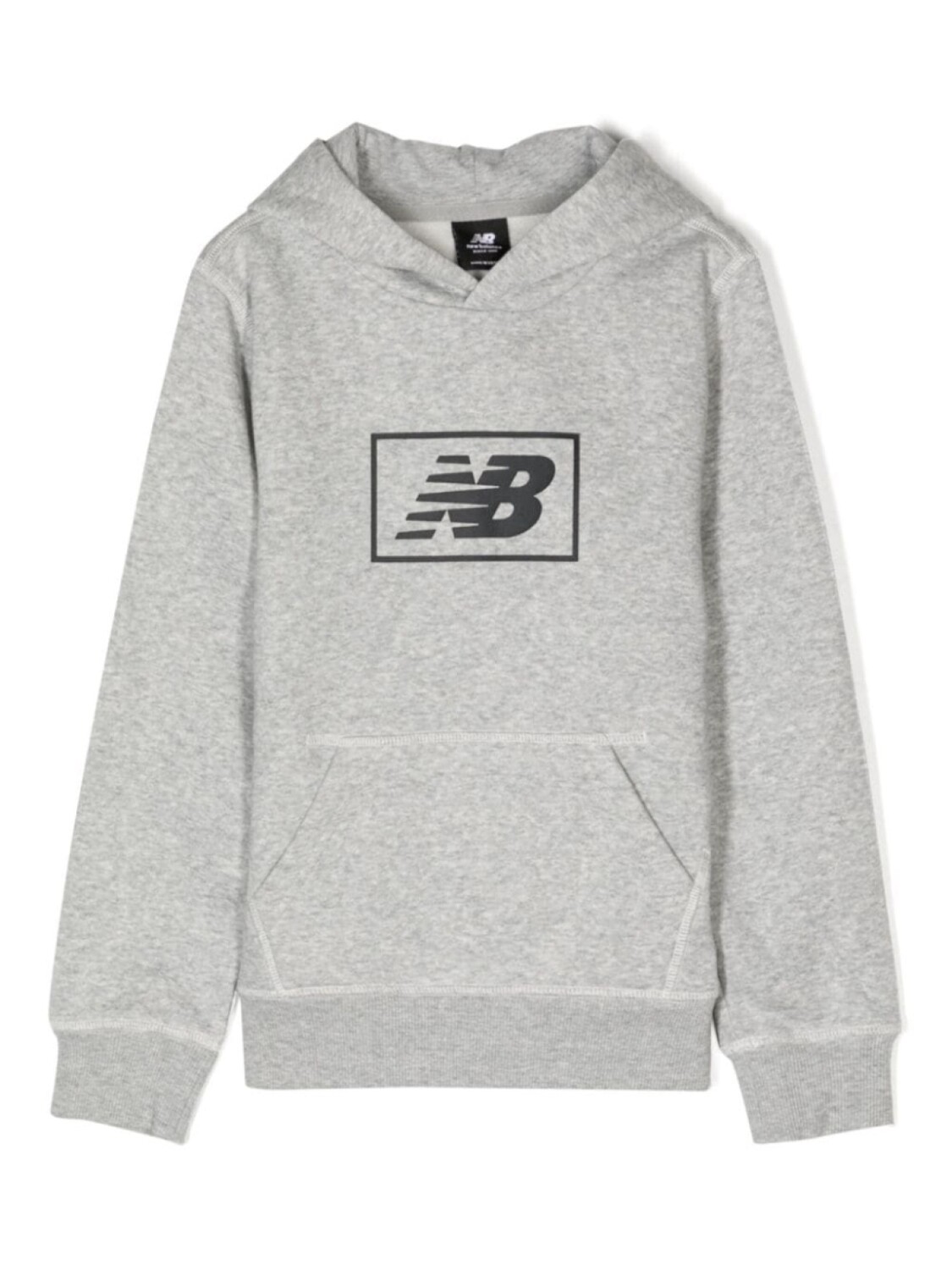 

New Balance Kids худи с накладным карманом и логотипом, серый