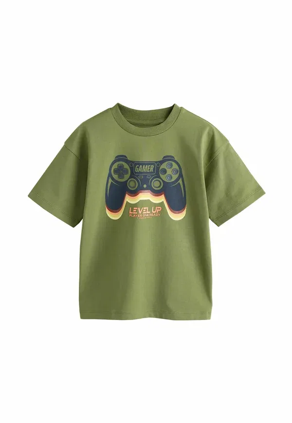 Футболка с коротким рукавом и принтом Next, green controller, зеленый