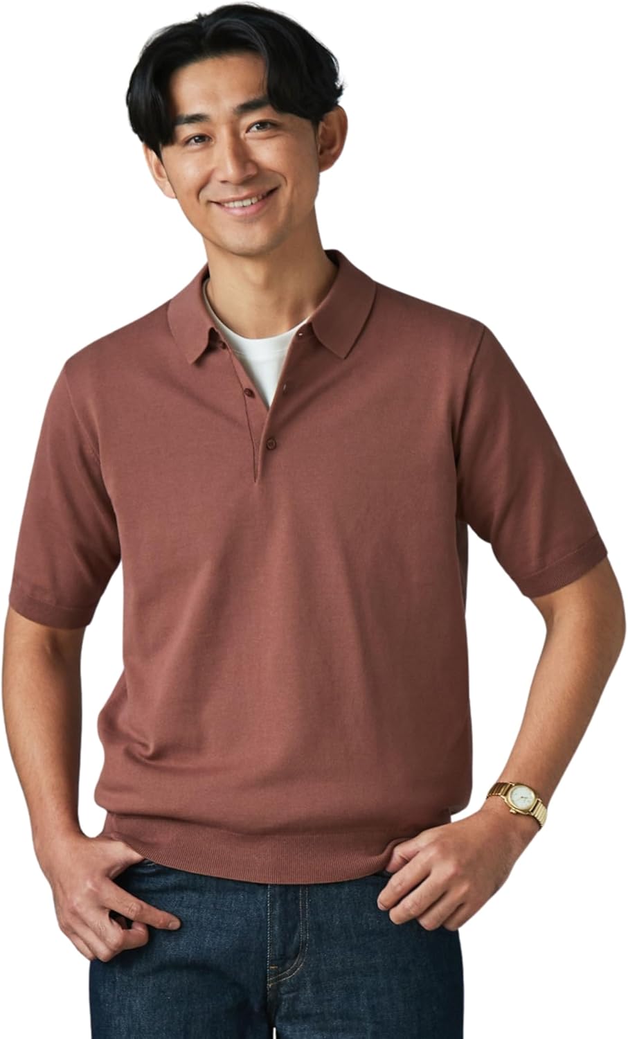 

Однотонная трикотажная рубашка-поло66SUSM433 Черная L Orihica