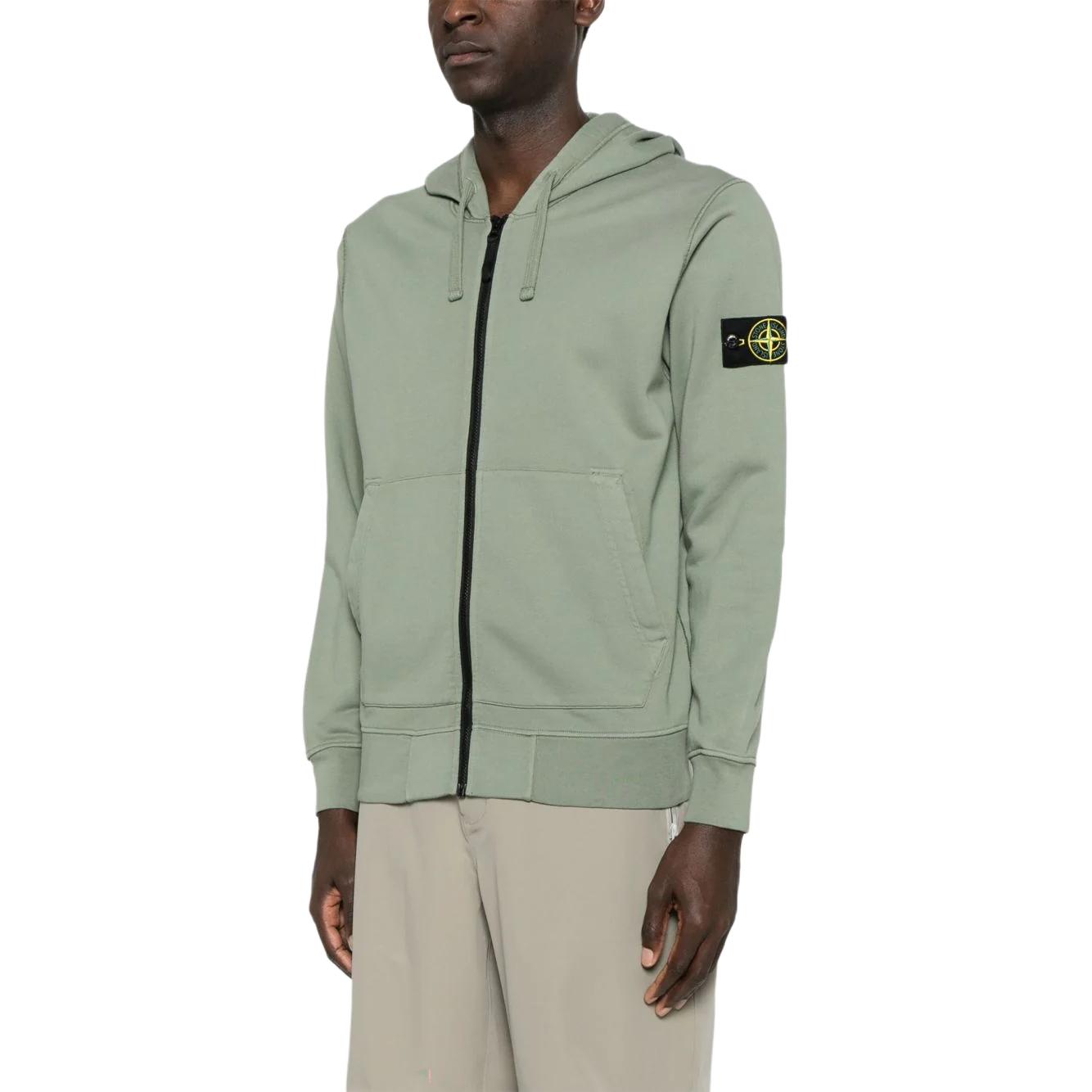 Толстовка Stone Island Compass Patch Zip Up, светло-зеленый