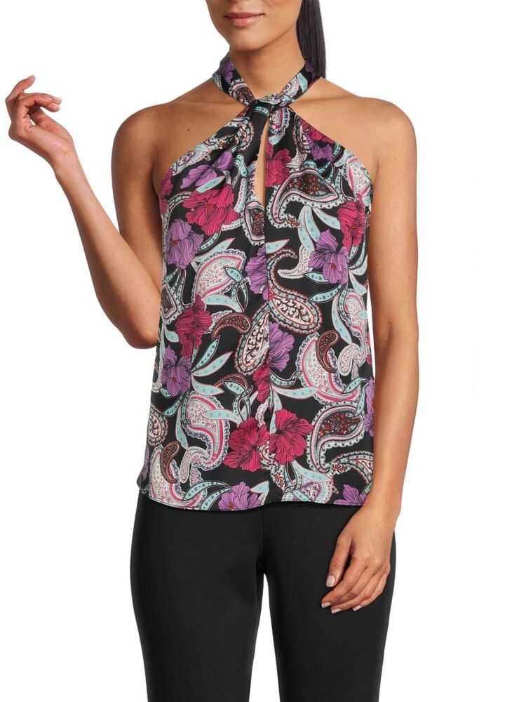 

Топ с бретельками и принтом пейсли Bcbgmaxazria, цвет Black Multi