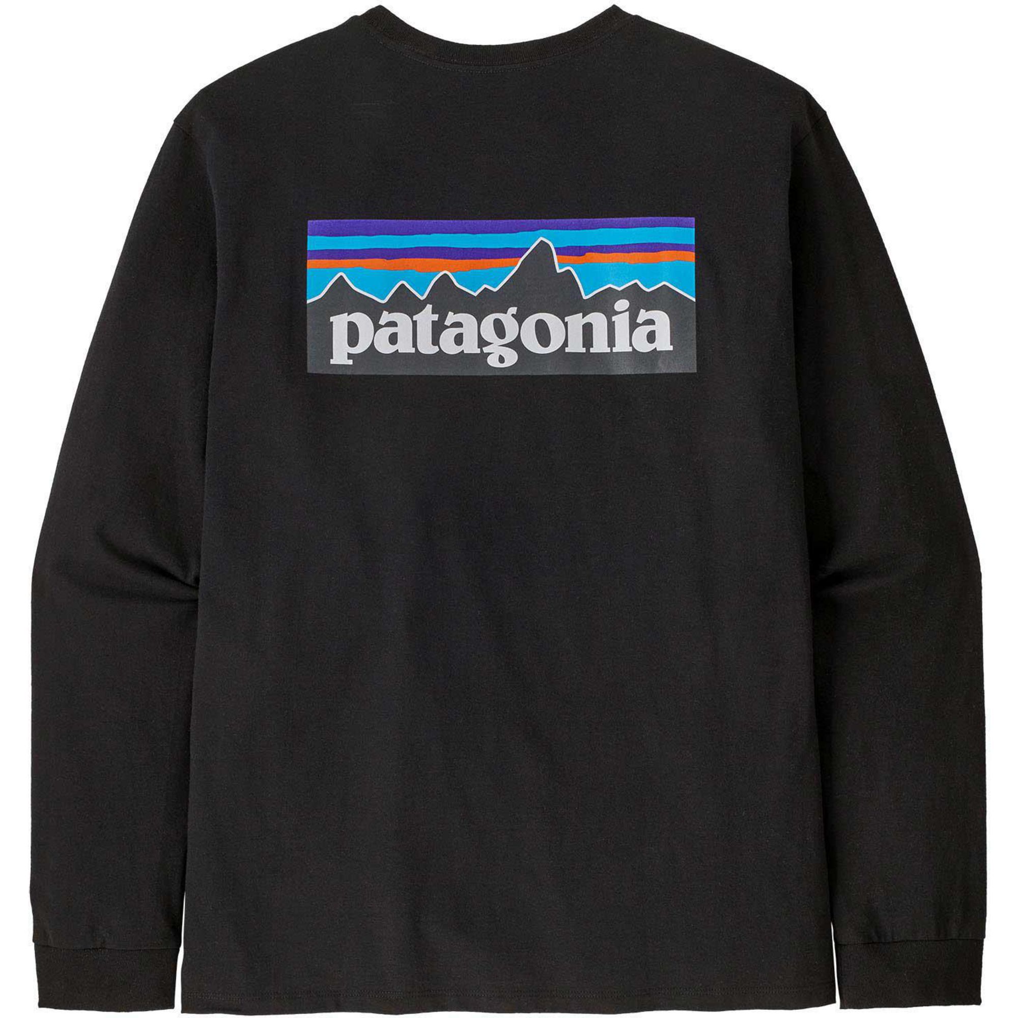 Мужская футболка с длинными рукавами с логотипом P-6 Responsibili-Tee Patagonia, Black — фото 3