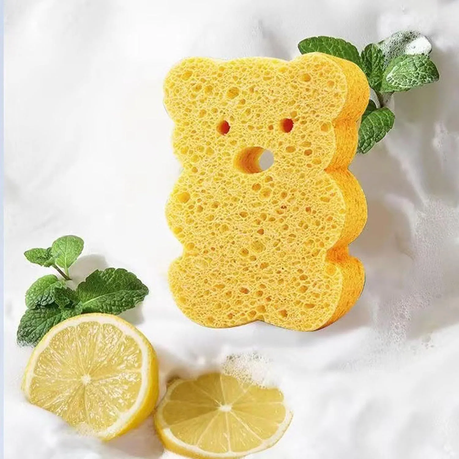 Мочалка для купания оранжевая из древесной целлюлозы — фото 3