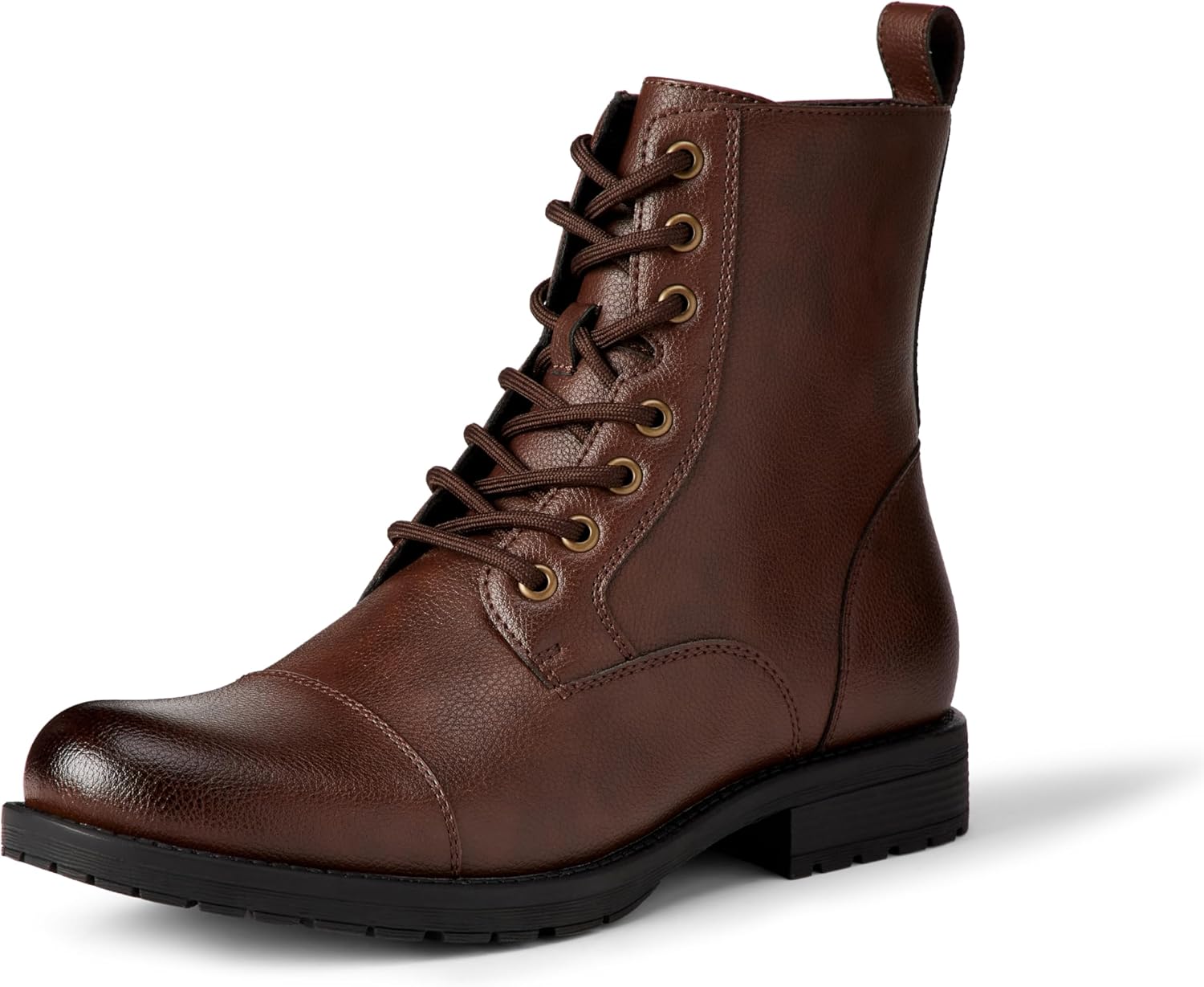 

Мужские ботинки Amazon Essentials с открытым носком, шнуровкой и молнией, темно-коричневый