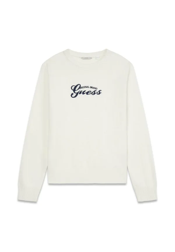 Пуловер с джемпером с логотипом gesticktem Guess, Mehrfarbig/Weiß