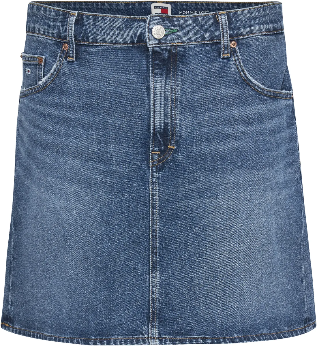 

Джинсовая юбка Tommy Jeans Curve "CRV MOM UH SKIRT AH6158", тканая юбка с вышитым логотипом, цвет Denim_Dark