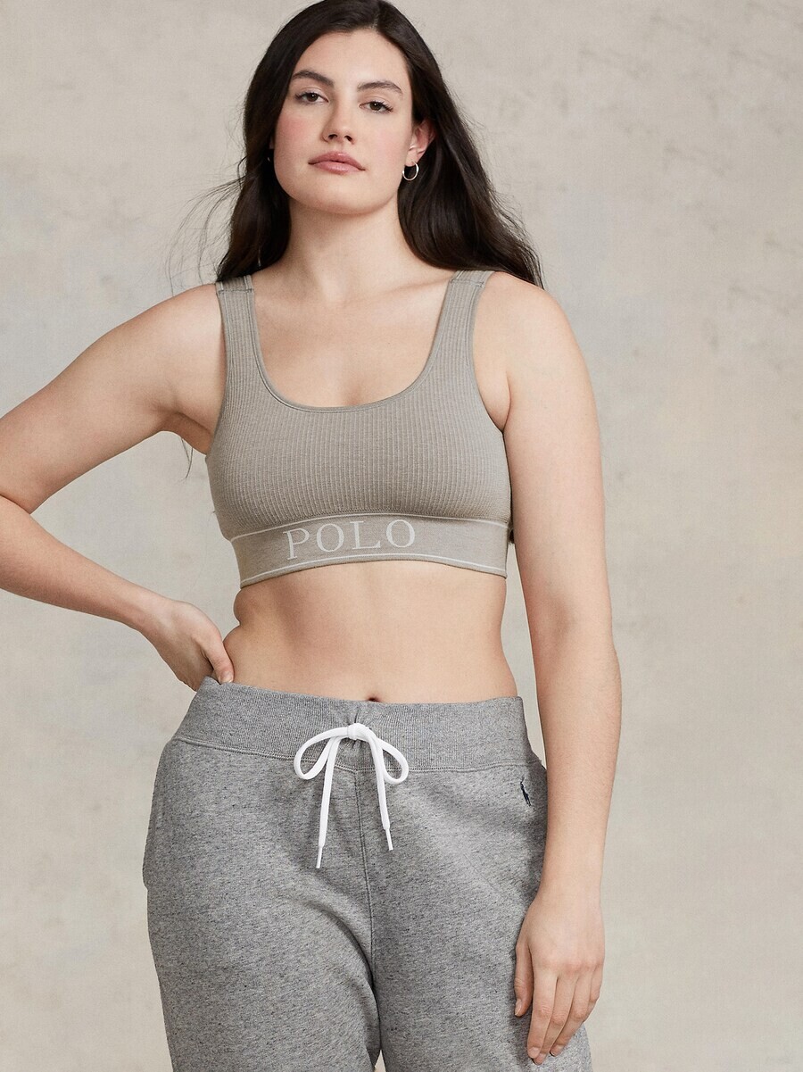 Бюстгальтер Polo Ralph Lauren Bralette Bra Scoop Neck Top, серый — фото 4