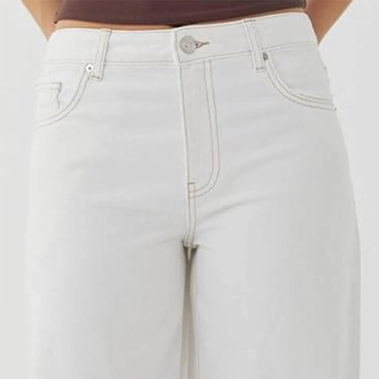 Джинсы свободные, White — фото 4